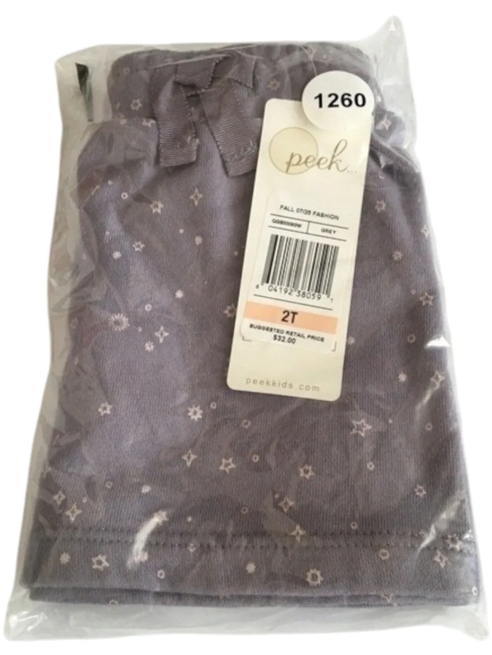 Peek Toddler Girls Star Print Skirt Purple/Gray Size 2T